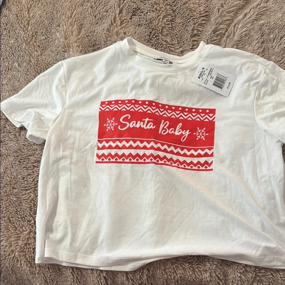 Santa Baby Red and White Short Sleeve Tee - FRESHMAN